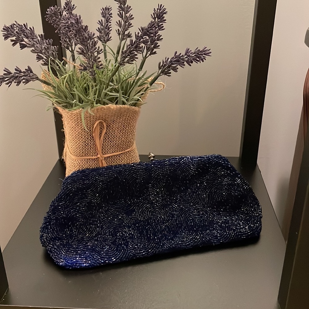 Antique hand-beaded French evening bag